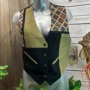 Katch Me BoHo Cowboy Retro NWT Vintage Western Suede Leather Rancher Vest SX
